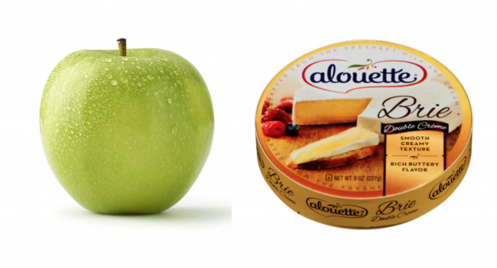 Green apples and brie cheese