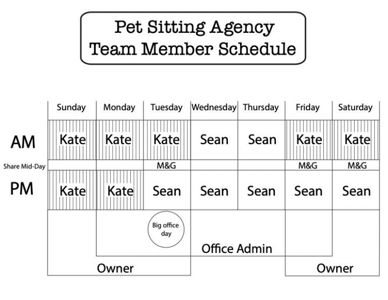 Pet Sitting Agency Team Schedule LRG